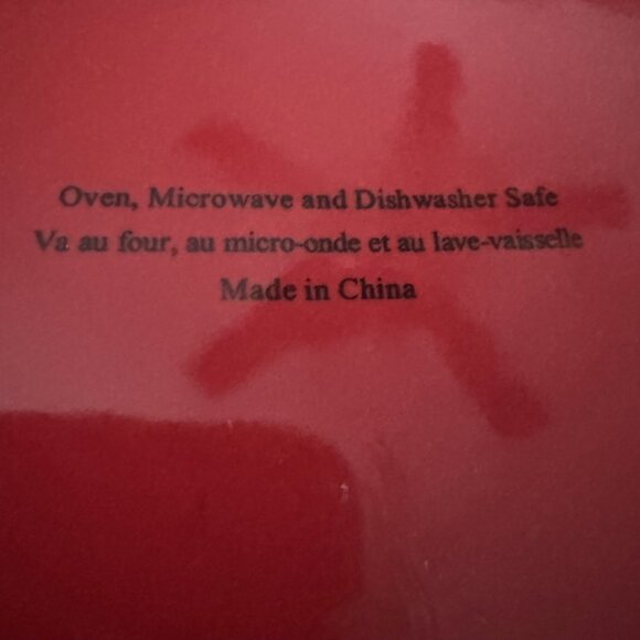 Red Ceramic Pie Dish Gingerbread‎ Man Design Holiday Serving Bakeware 9.5" Round - Picture 4 of 4